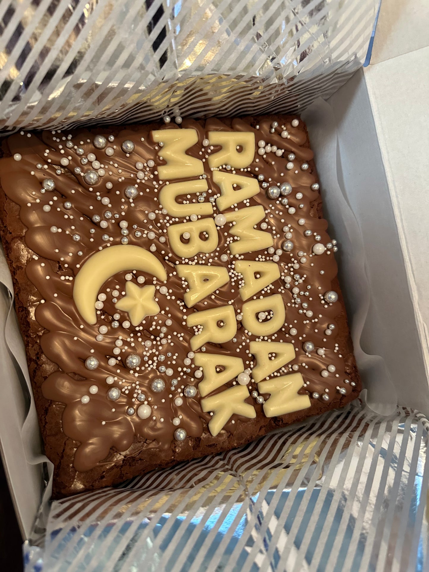 Ramadan Themed Custom Brownie Message