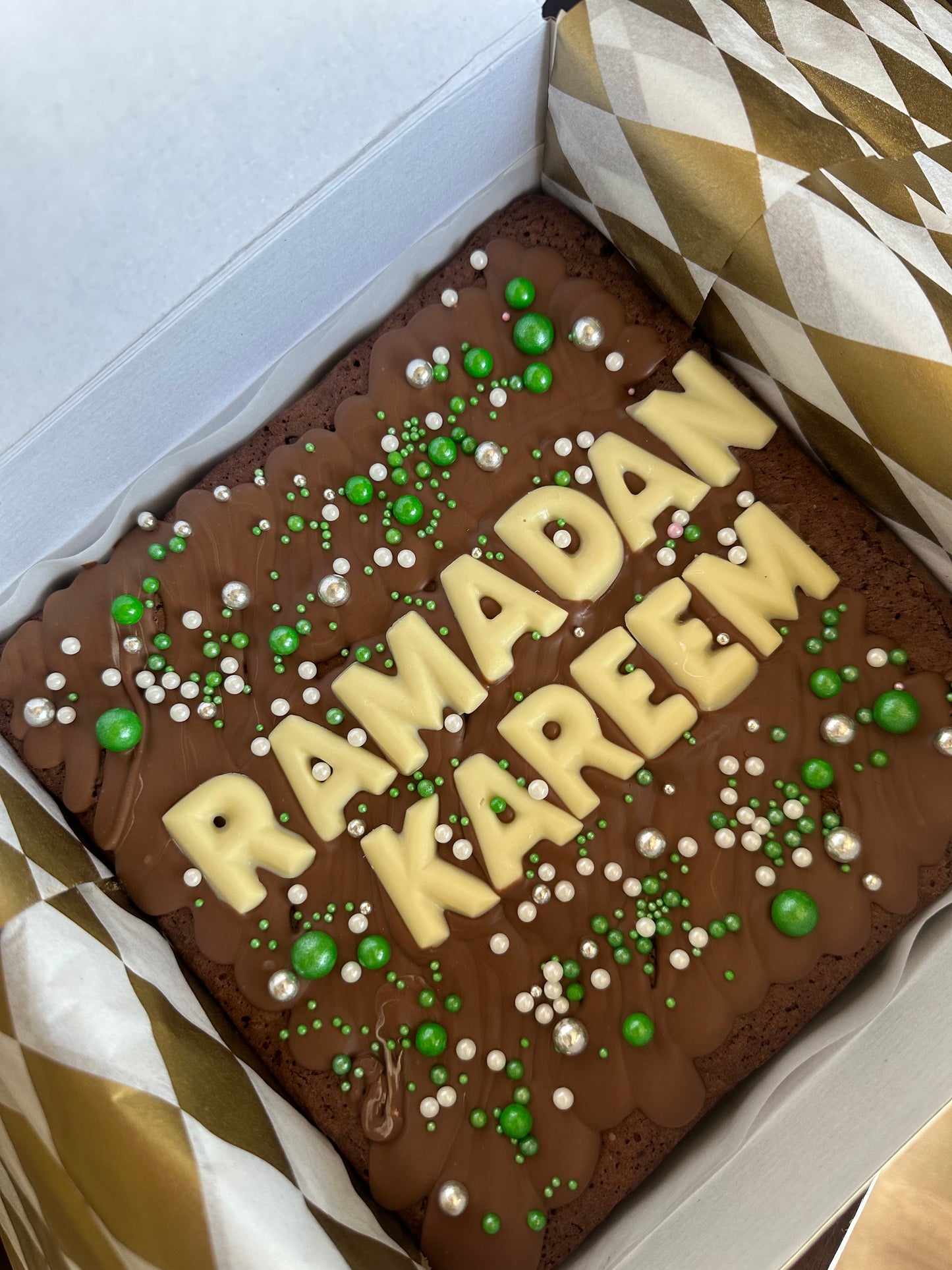 Ramadan Themed Custom Brownie Message